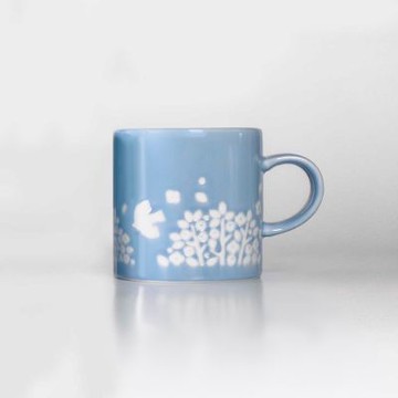 上作美器 日本製水藍白鴿馬克杯/水杯/茶杯/咖啡杯(300ml、水藍色)