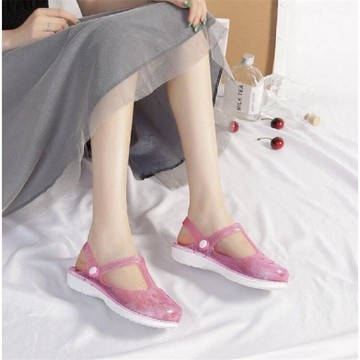 洞洞鞋女夏防滑外穿厚底年新款拖鞋果凍包頭沙灘鞋女護士涼鞋