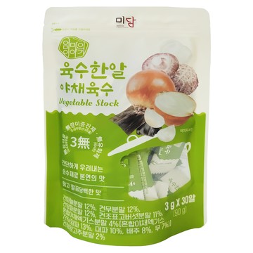 MAMSSTORY 韓國片裝高湯塊 蔬菜風味 30包，多種蔬菜熬製，風味鮮美清甜  90g  1袋