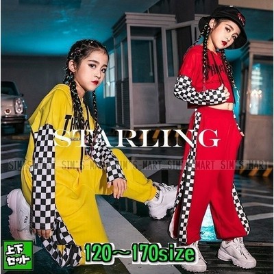 キッズ ヒップホップ ファッション ダンス衣装 派手 K Pop 韓国 セットアップ 赤 黄色 通販 Lineポイント最大get Lineショッピング