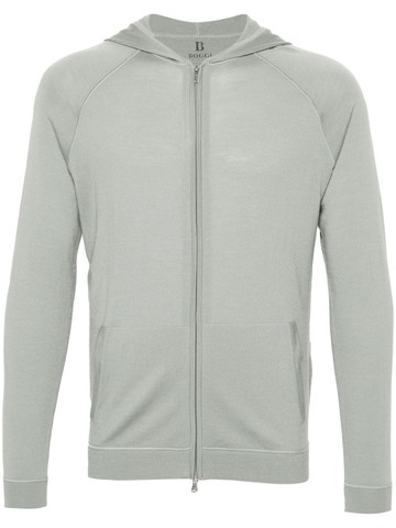 Boggi Milano - long-sleeve knitted hoodie - men - Wool - M - Green