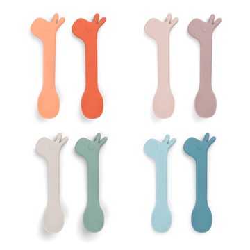 丹麥 DONE BY DEER 矽膠湯匙兩件組(多款可選)