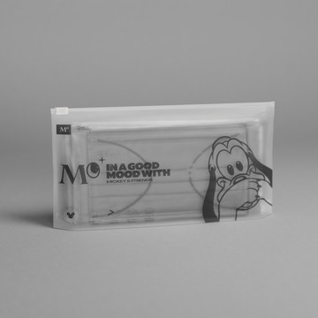 迪士尼4層一次性口罩  - 極簡灰 (12 個) - 布魯托 - 大碼