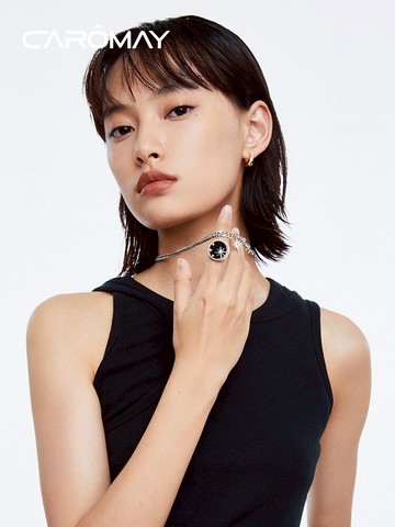 CAROMAY璀璨星輝項鏈女八芒星拼接小眾設計感ins潮個性鎖骨毛衣鏈