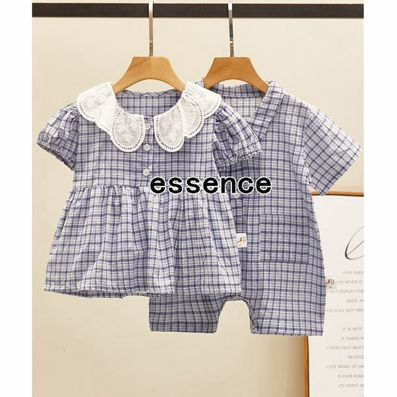 ベビー服 スーツ ロンパース 男の子 女の子 夏服 半袖 チェック柄 可愛い ワンピース 双子 出産祝い ツ 66 90 通販 Lineポイント最大0 5 Get Lineショッピング