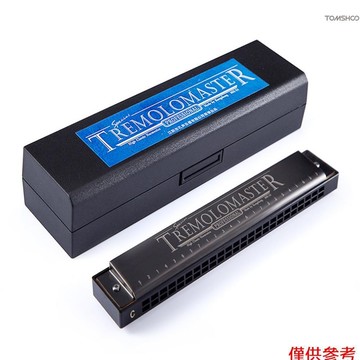 Winn 24 孔顫音口琴時尚 C 音黑色口風琴豎琴適合專業演奏者初學者學生兒童成人