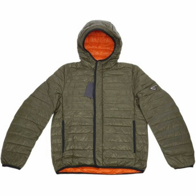 プラダ ダウンジャケット Sgn494 Prada メンズ フード付き ジップアップ ナイロン Militare Arancio ミリタリーグリーン オレンジ アウトレット 通販 Lineポイント最大0 5 Get Lineショッピング