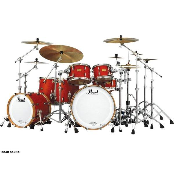 Pearl パール ドラムセット MASTER WORKS マスターワークス STUDIO シェルセット Red Satin Over Tamo w／Bass Drums: Natural Hoops