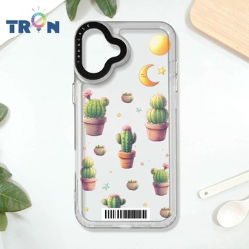 TRON iPhone 16 PLUS 月亮太陽仙人掌集合 防摔太空載具殼 透白 軟硬 手機殼