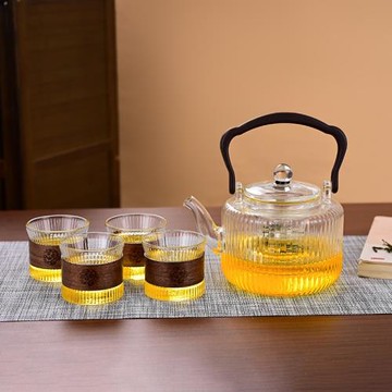 大容量玻璃煮茶壺高顏值養生壺耐高溫蒸煮泡茶壺提梁壺圍爐煮茶壺