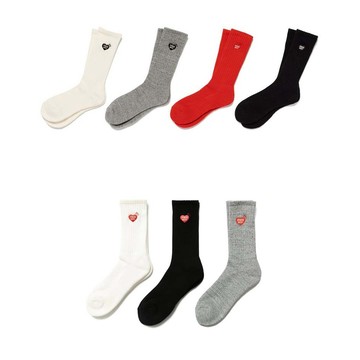【JPPSC】2025SS HUMAN MADE PILE SOCKS 黑愛心 紅愛心 刺繡 LOGO 長襪 穿搭 襪子