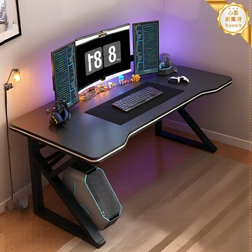 【電競鋼腿】電腦桌 電競桌 書桌 臺式桌 辦公桌 遊戲桌 主機桌 簡約鋼架結構 加厚桌面 家用書房電競房