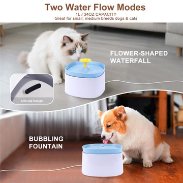 新款寵物模擬活水自動飲水機可循環噴泉離水斷電靜音1L貓狗通用