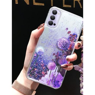 適用于oppoReno4手機殼Reno4pro女款Reno4se液體流沙硅膠潮防摔5G軟膠殼