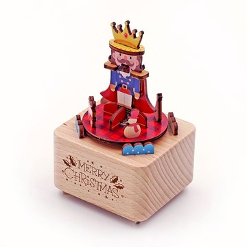 敲敲木-胡桃鉗旋轉音樂盒 交換禮物 聖誕節禮物