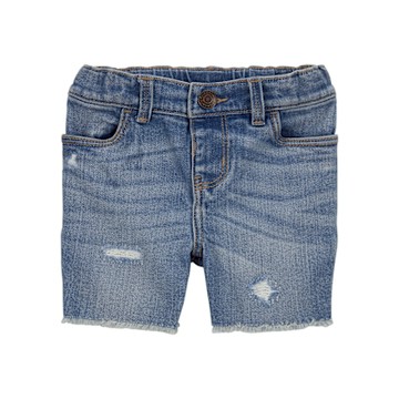 【OshKosh 官方授權】 活潑抓破牛仔短褲(2T-4T,89cm~105cm)