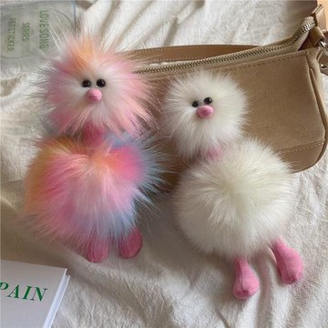 *番茄森森*丑萌ins韓國毛絨鴕鳥掛件玩偶掛飾少女心包包裝飾