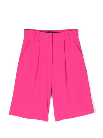 John Richmond Junior - logo-patch knee-length shorts - kids - Polyester/Spandex/Elastane - 16 yrs - Pink