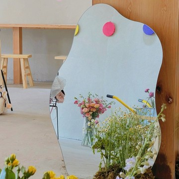 異形化妝鏡戶外拍照婚禮結婚鏡面簽到打卡迎賓牌ins風雲朵鏡