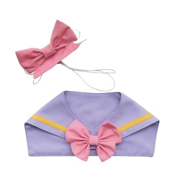 ZAZAZOO 海軍領巾 + 髮帶 + 蝴蝶結  2XS  夢幻紫 + 粉色  1組