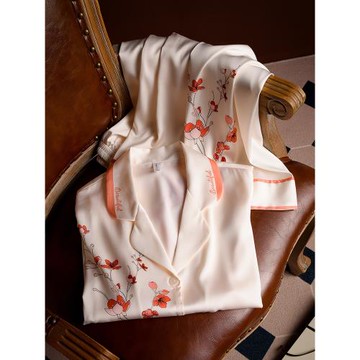 女士睡衣夏2025新款真絲短袖長褲韓版夏天薄款桑蠶絲綢高級家居服