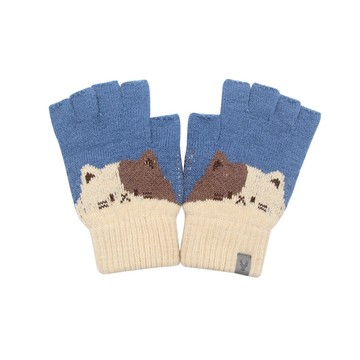 CB皮標貓咪半指手套-多色任選