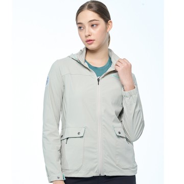 荒野wildland 女環保N66彈性貼袋外套白卡其