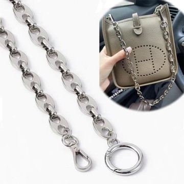 適用愛馬仕伊芙琳mini包帶改造金屬鏈條斜跨包包腋下背帶H家