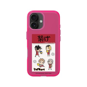 iPhone 16 Clear 粉漾桃 - 排球少年 Haikyu!! - 音駒貼紙包設計款