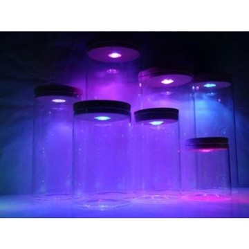 帶LED燈軟木塞微景觀展示瓶許愿夜光透明玻璃儲物罐直筒球防塵罩