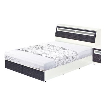 文創集-南亞塑鋼     羅曼 南亞塑鋼5尺雙人二抽屜床台組合(床頭＋床尾開合二抽床底＋不含床墊)-152.8x218.6x93.5cm免組