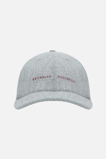 BRUNELLO CUCINELLI logo embroidered wool baseball cap Man