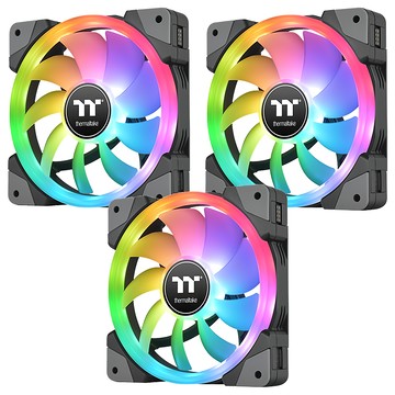 thermaltake 曜越 SWAFAN EX12 RGB 磁吸快接水冷排風扇  CL-F143-PL12SW-A  黑色  3個