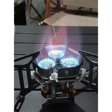 戶外便攜式爐灶野營三頭燃氣爐具自駕游防風猛火野炊露營卡式爐子
