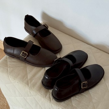 【現貨】超好穿 金釦 瑪莉珍鞋 平底軟皮 百搭 英倫風 小皮鞋 復古 G115