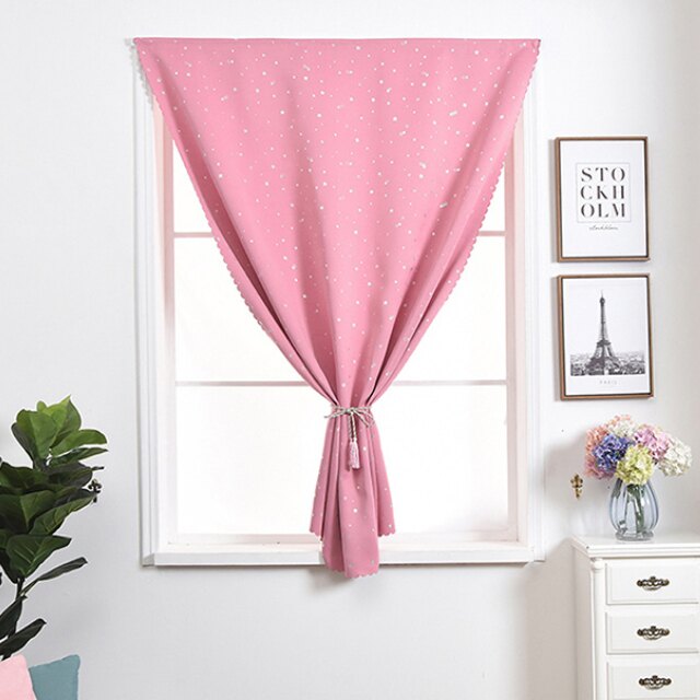 大款 簡易星星遮光窗簾 魔鬼氈窗簾 黏貼窗簾布 門簾 不透光 (120X200cm)