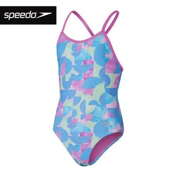 【大牌清倉】Speedo/速比濤兒童泳衣 連體印花速干專業訓練游泳衣