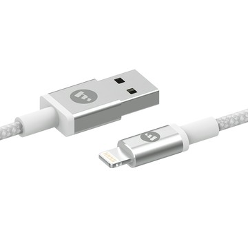 mophie 編織快速充電傳輸線 USB-A to Lightning 尼龍編織 Apple MFi認證產品  300cm  白色  1條