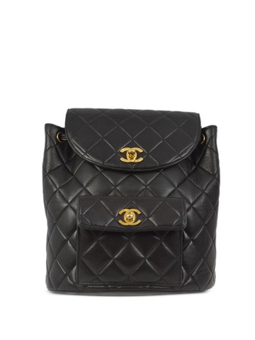 CHANEL Pre-Owned - 1995 large Duma backpack - women - Lambskin - One Size - Black