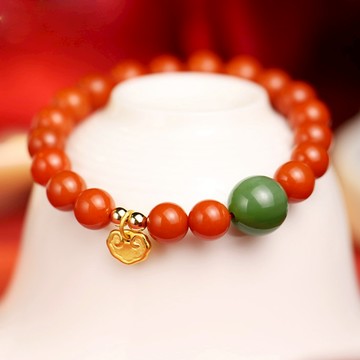 當天出貨  玉珠手串 南紅手串 女配飾 送長輩 送女生 如意鎖手鍊 手環 佛珠平安手鍊  碧玉手串 禮物 070 D