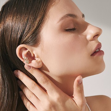 樹葉耳骨夾耳環一體式女新款潮個性簡約小耳墜秋天清新耳飾