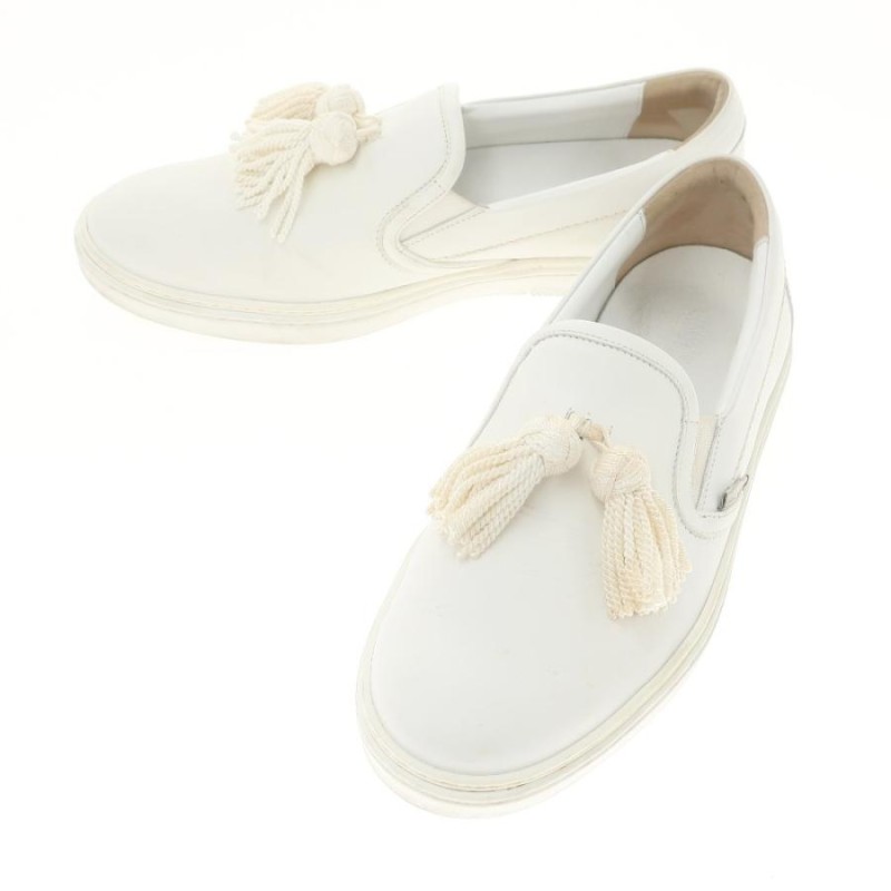 中古】ジミーチュウ JIMMY CHOO タッセル スリッポン スニーカー【WHT