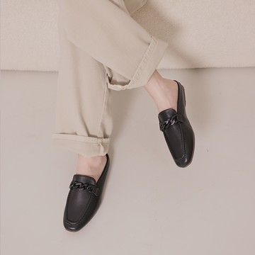 正韓柔軟低跟穆勒鞋-黑【KS30176】