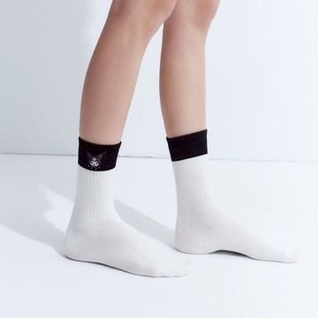 CACO-MIT 酷洛米撞色中長襪-女【J2SA069】