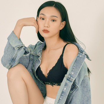 春漾南歐碎花點綴蕾絲無鋼圈內衣
