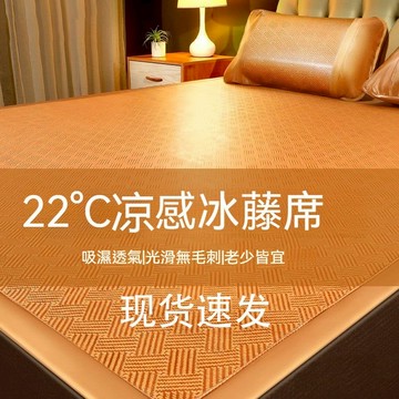 涼蓆 適合裸睡 冰絲涼蓆  親膚無毛刺 折疊涼蓆 柔軟透氣 涼席 藤蓆 單人雙人涼蓆   涼感舒適