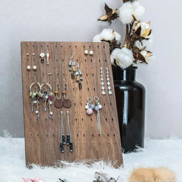 黑胡桃色首飾架耳環架子展示架耳扣耳釘耳飾架子收納創意大容量