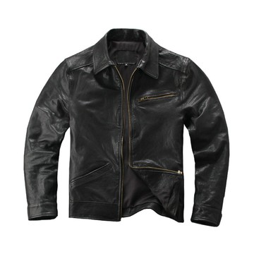 現貨+預購 真皮皮衣機車夾克-羊皮翻領植鞣休閒男外套74jo1【獨家進口】【米蘭精品】