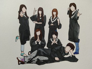 色塊畫 / 線條畫 / 無臉畫 / 人像畫 / 麥克筆畫 / 手繪 / 多人