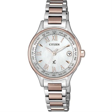CITIZEN 星辰錶 Xc系列 EC1169-50W 光動能電波櫻花粉紅廣告款女錶 /28mm